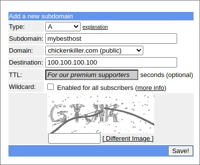 Subdomain add